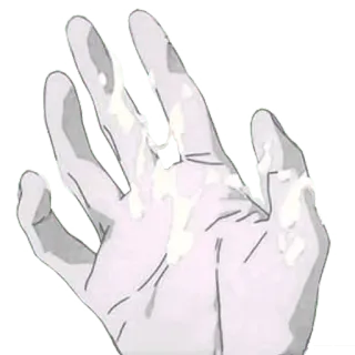 👋 hand, white, substance, cartoon, anime, digital art telegram sticker