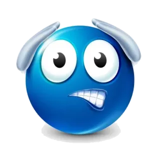 😰 azul, emoji, preocupado, inquieto, assustado whatsapp sticker