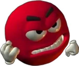 🤬 อิโมจิ, นิ้วกลาง, โกรธ, สีแดง, ก้าวร้าว, ท่าทาง telegram sticker