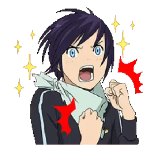 ✨ Yato Noragami アニメ, 漫画, キャラクター, マンガ, 男の子, ファンアート telegram sticker