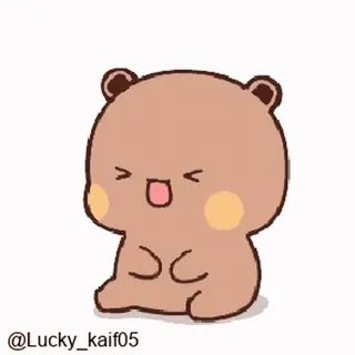 🤣 @Lucky_kaif05 ours, mignon, dessin animé, autocollant, animal telegram sticker