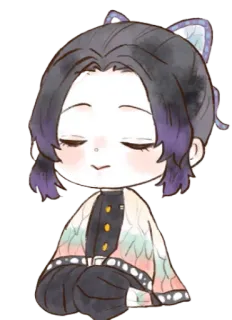 💫 Shinobu Kocho Demon Slayer 动漫, 漫画, 鬼灭之刃, 蝴蝶忍, Q版, 可爱 whatsapp sticker