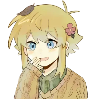 😅 Basil Omori anime, gra wideo, postać, słodki, przyjazny telegram sticker