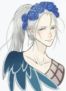 ❄️ anime, character, rose, portrait, illustration, art telegram sticker