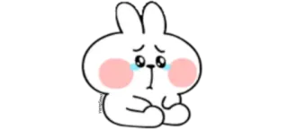🥺 triste, piangere, coniglio, carino, coniglio, kawaii, emoji telegram sticker
