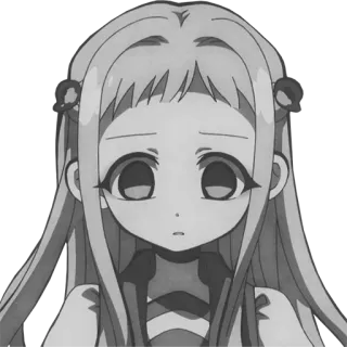 😰 Yashiro Nene Toilet-bound Hanako-kun Anime, Manga, Yashiro Nene, Blanco y negro, Dibujos animados, Personaje telegram sticker