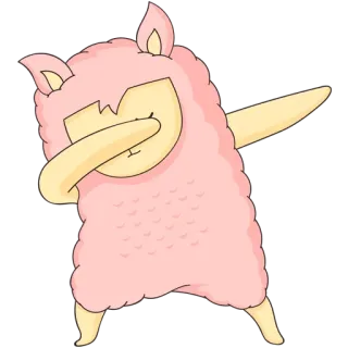 😤 Alpaga, Lama, Dab, Animal, Rose, Dessin animé, Mignon telegram sticker