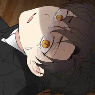 🐈‍⬛ pleurer, triste, anime, manga, personnage, émotionnel whatsapp sticker
