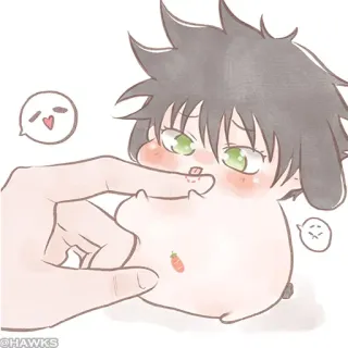⚫️ Anime, Kawaii, Ilustrasi, Lucu, Kartun, Jari, Babi telegram sticker