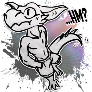 ❓ ...HM? rồng, quái vật, câu hỏi, sinh vật, hoạt hình telegram sticker