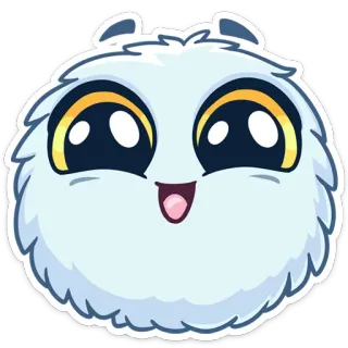 😮 esponjoso, mono, dibujos animados, monstruo, personaje, furry, animal telegram sticker