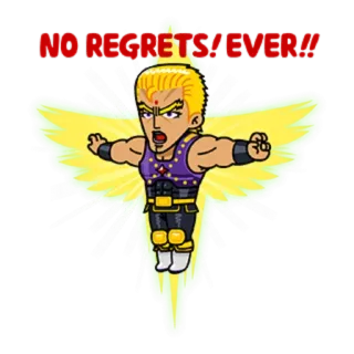 😠 NO REGRETS! EVER!! Anime, Desenho animado, Asas, Homem, Gritando, Loiro telegram sticker