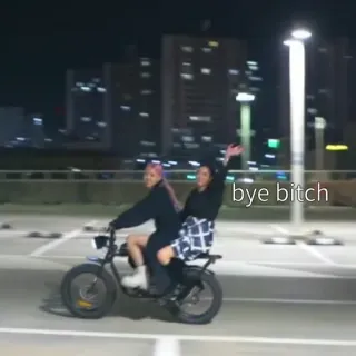 👋 bye bitch женщины, велосипед, ночь, город, нецензурная лексика telegram sticker