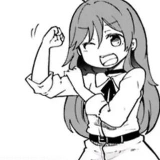 💪 애니메이션, 만화, 만화영화, 소녀, 귀여운, 일러스트 telegram sticker