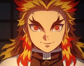 ☄ Kyojuro Rengoku Demon Slayer 动漫, 漫画, 鬼灭之刃, 炼狱, 杏寿郎, 炎柱, 角色, 微笑 telegram sticker