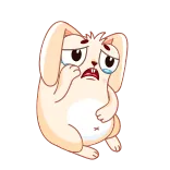 😭 triste, piangendo, coniglio, emotivo, arrabbiato, cartone animato whatsapp sticker