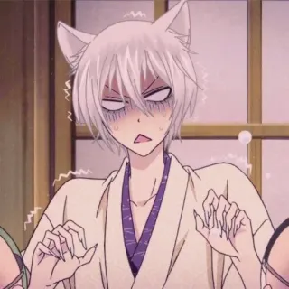 🦊 Tomoe Kamisama Kiss anime, fox, manga, character, funny telegram sticker