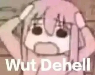 🤕 Wut Dehell アニメ, ショック, 困惑, 反応, ミーム telegram sticker