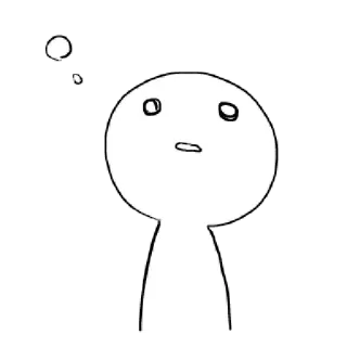 〰 pensée, réfléchi, méditation, idée, question, dessin animé telegram sticker