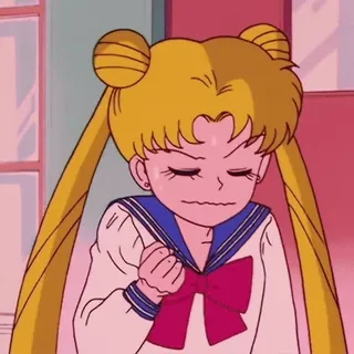 🌙 Sailor Moon anime, Sailor Moon, cartoon, meisje, geïrriteerd telegram sticker