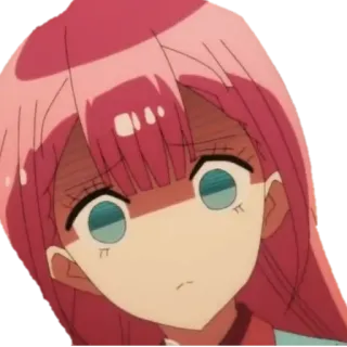 😳 anime, cô gái, tóc hồng, nhân vật, sốc, biểu cảm telegram sticker