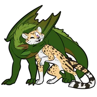 🐆 Drache, Leopard, Tier, Fantasie, Kreatur, Hybrid telegram sticker