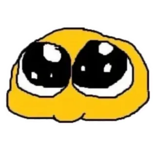 🥺 圆点, 眼睛, 卡通, 黄色, 可爱 telegram sticker
