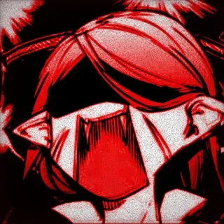 😮 Anime, Agressão, Raiva, Ira, Personagem fictício, Filtro vermelho telegram sticker