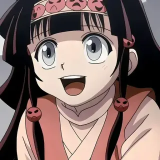 😀 Alluka Zoldyck Hunter x Hunter anime, manga, child, cute, smiling telegram sticker