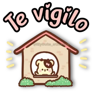🐻 Te vigilo hond, schattig, dier, vigilante, cartoon, sticker telegram sticker