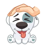 ☺️ chó, dễ thương, thú cưng, động vật, vui vẻ, tay, vuốt ve whatsapp sticker