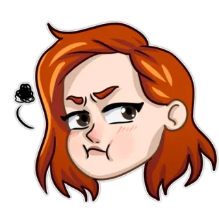 😒 화난, 만화, 얼굴, 표정 telegram sticker