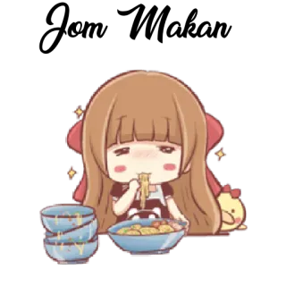 🍜 Chibi, Anime, Cartoon, Mädchen, Essen, Nudeln, Süß, Kawaii telegram sticker