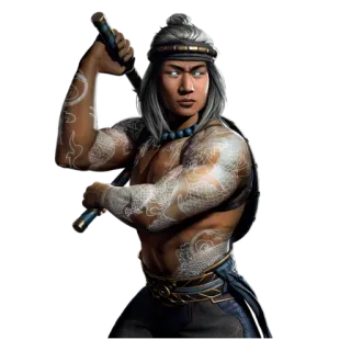 🥷 Liu Kang Mortal Kombat lutador, video game, artes marciais, dragão, guerreiro whatsapp sticker
