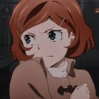 😠 Anime, Cartoon, Mädchen, Wütend, Porträt telegram sticker