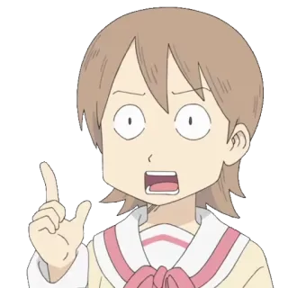 👆 Mio Naganohara Nichijou Anime, Nichijou, Mio Naganohara, Personagem, Uniforme escolar, Engraçado, Chocado, Surpreso telegram sticker