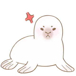 😡 foca, animal, dibujos animados, lindo, mamífero, mar telegram sticker