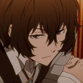 🖤 Dazai Osamu Bungo Stray Dogs Anime, Dazai, Osamu, Bungo Stray Dogs, Postać, Brązowe włosy telegram sticker