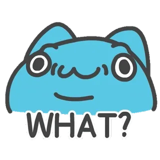 ⁉️ WHAT? cat, question, confused, blue, cute, expression telegram sticker