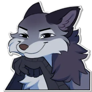 😶 furry, anthropomorphic, fox, smug, cartoon telegram sticker