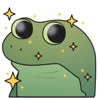 ✨ กบ, ประกาย, สีเขียว, น่ารัก, การ์ตูน, สัตว์ telegram sticker