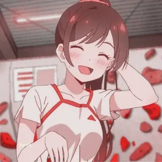 ✨ Chizuru Ichinose Rent-A-Girlfriend Anime, Fille, Sourire, Chizuru Ichinose, Rent-A-Girlfriend, Mignon, Joyeux telegram sticker