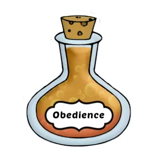 🍹 Obedience potion, obedience, bottle, magic, obedience potion, fantasy, spell telegram sticker