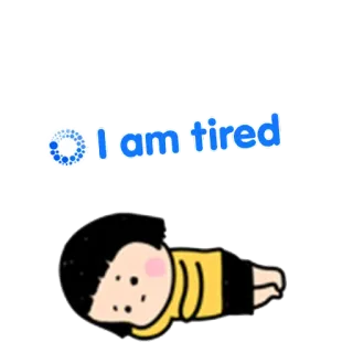 😦 i am tired 疲れた, 漫画, 怠惰, 眠い, 疲れ果てた telegram sticker