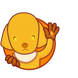👋 chien, animal, dessin animé, mignon, autocollant telegram sticker