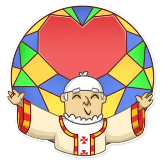 ❤ pope, religion, stained glass, catholic telegram sticker