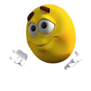 😏 Emoji, Amarillo, Manos, Expresión, Dibujos animados, Personaje whatsapp sticker