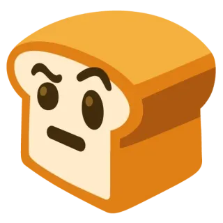 🍞 roti, makanan, kartun, roti panggang, marah telegram sticker