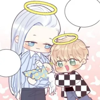 ✨ ángel, dibujos animados, lindo, halo, kawaii whatsapp sticker
