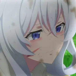 🍃 anime, crying, white hair, girl, sad, tear telegram sticker